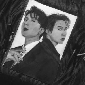 Firstkhaotung charcoal fanart | Bl fanart | Gmmtv actors | Original Handmade Fan art