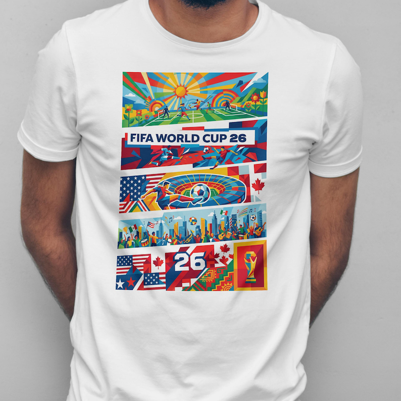 Camiseta de la Copa Mundial de la FIFA 2026 / Camiseta para aficionados al fútbol, descarga digital del Mundial, regalo de fútbol, países anfitriones, atuendo para el día del partido imagen 1