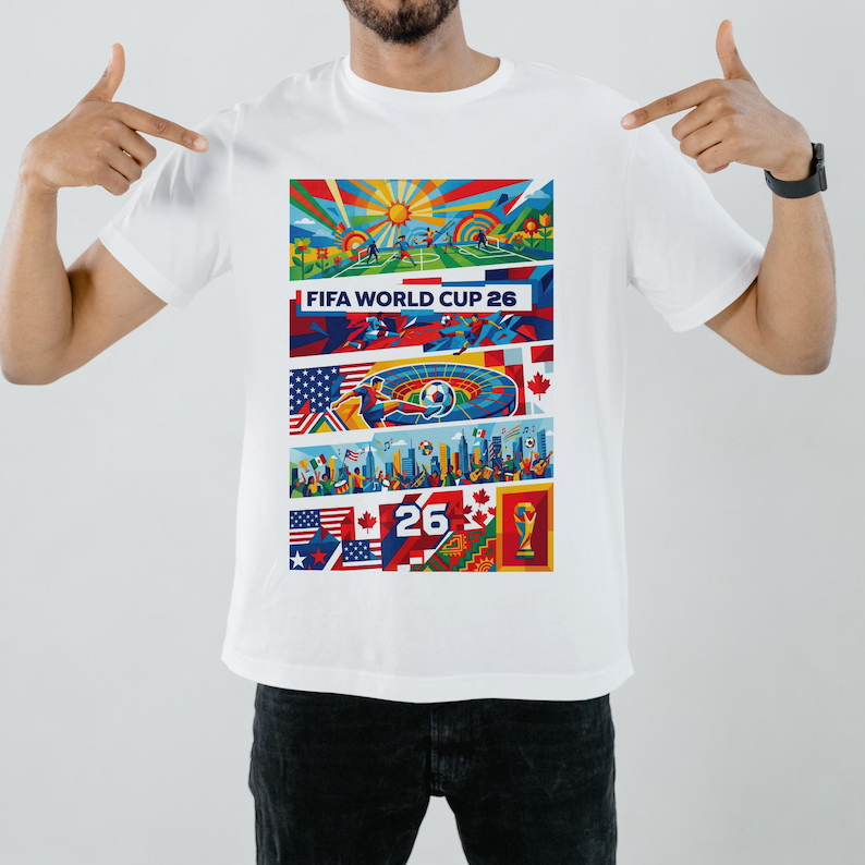Camiseta de la Copa Mundial de la FIFA 2026 / Camiseta para aficionados al fútbol, descarga digital del Mundial, regalo de fútbol, países anfitriones, atuendo para el día del partido imagen 2