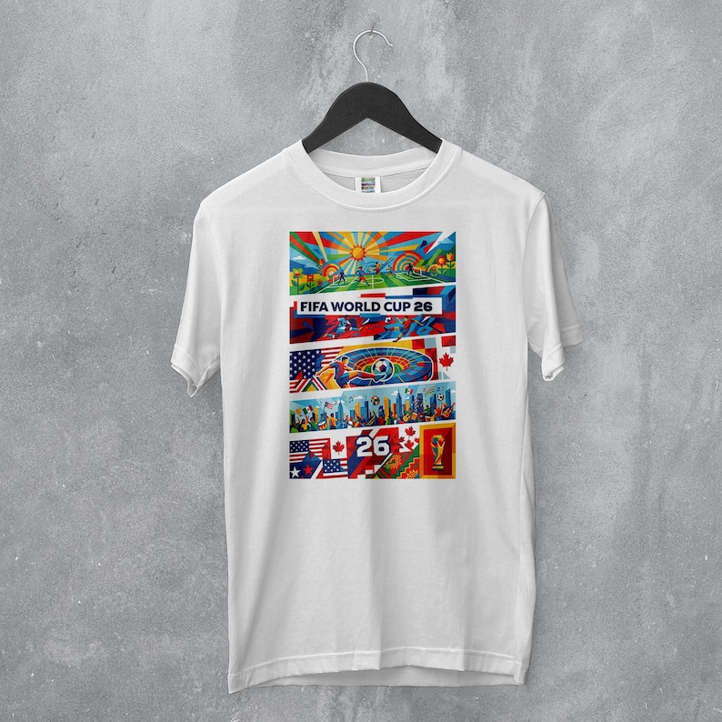 Camiseta de la Copa Mundial de la FIFA 2026 / Camiseta para aficionados al fútbol, descarga digital del Mundial, regalo de fútbol, países anfitriones, atuendo para el día del partido imagen 5