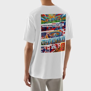 Camiseta de la Copa Mundial de la FIFA 2026 / Camiseta para aficionados al fútbol, descarga digital del Mundial, regalo de fútbol, países anfitriones, atuendo para el día del partido imagen 3