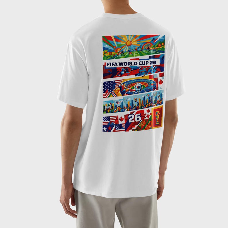 Camiseta de la Copa Mundial de la FIFA 2026 / Camiseta para aficionados al fútbol, descarga digital del Mundial, regalo de fútbol, países anfitriones, atuendo para el día del partido imagen 3