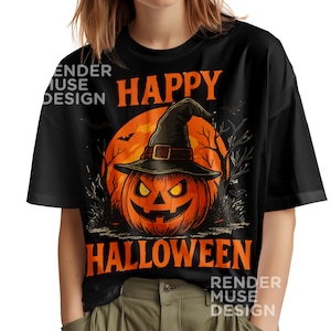 Retro Halloween PNG: Spooky Pumpkin, Witchy Bats (Digital Download)