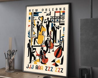 Jazz Poster, High Quality Canvas Prints, Wall Art, Home Decor, Perfect Gift, Unframed Poster