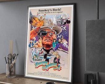 Smokey and the Bandit III Movie Poster, High Quality Canvas Prints, Wall Art, Home Decor, Perfect Gift, Unframed Poster