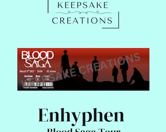 Custom Laminated Enhypen Blood Saga Tour Ticket, Laminated
