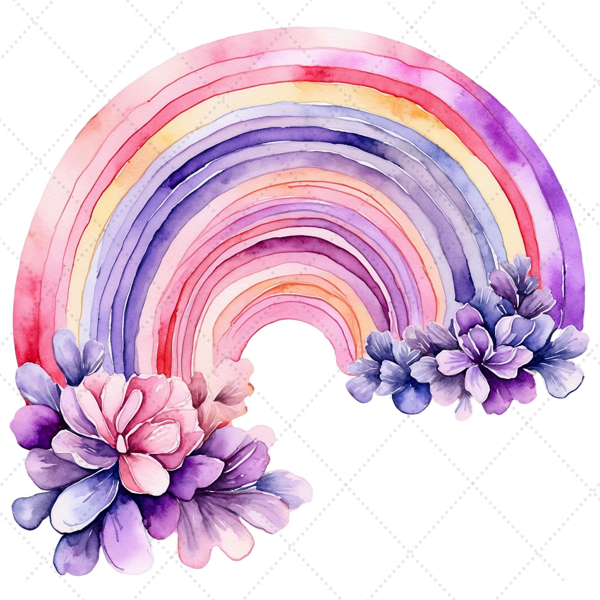 Boho Rainbow Watercolor Clipart – Nursery Decor, Baby Shower Pngs ...