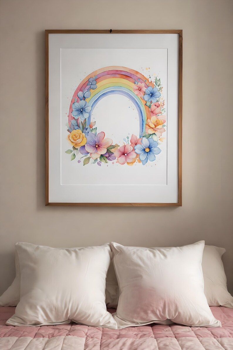 Boho Rainbow Watercolor Clipart – Nursery Decor, Baby Shower Pngs ...
