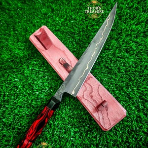 Gold Chef Knife, Spring Steel, Kitchen Knife, Handmade Chef Knife, Wood Knife, Handmade Kitchen Knife,  Christmas Gift, Birthday Gift