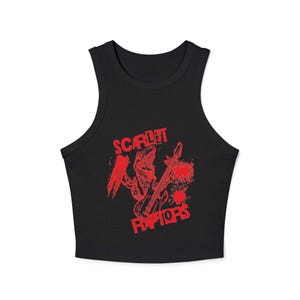 Scarlet Raptors Women&#39;s Micro Rib Racer Tank Top | Summer Concert Tee