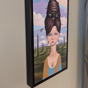 Queen Bee - 10X20&quot; framed CANVAS Pop surrealism, open edition, hand signed PRINT - By Leif Erik Johansen
