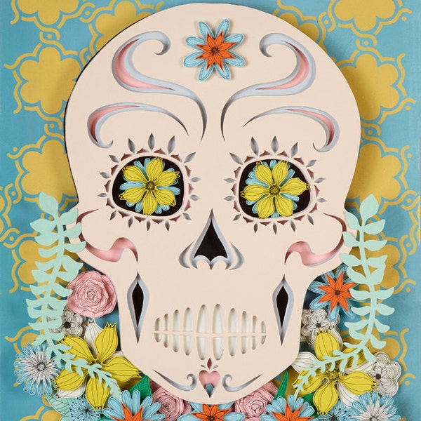 Sugar Skull #6 - 11X14" hand signed, high quality card stock pop surrealism print - By Leif Erik Johansen