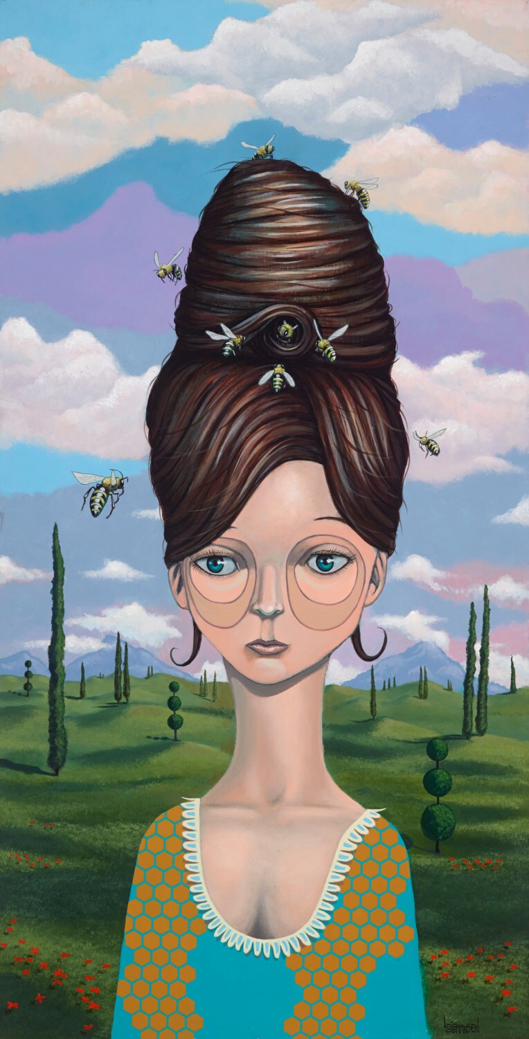 Queen Bee Bienen Bienenstock Haare Pop Surrealismus Etsy