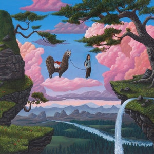 Tra due mondi - 11X14" stampa pop surrealista firmata a mano, cartoncino di alta qualità - di Leif Erik Johansen