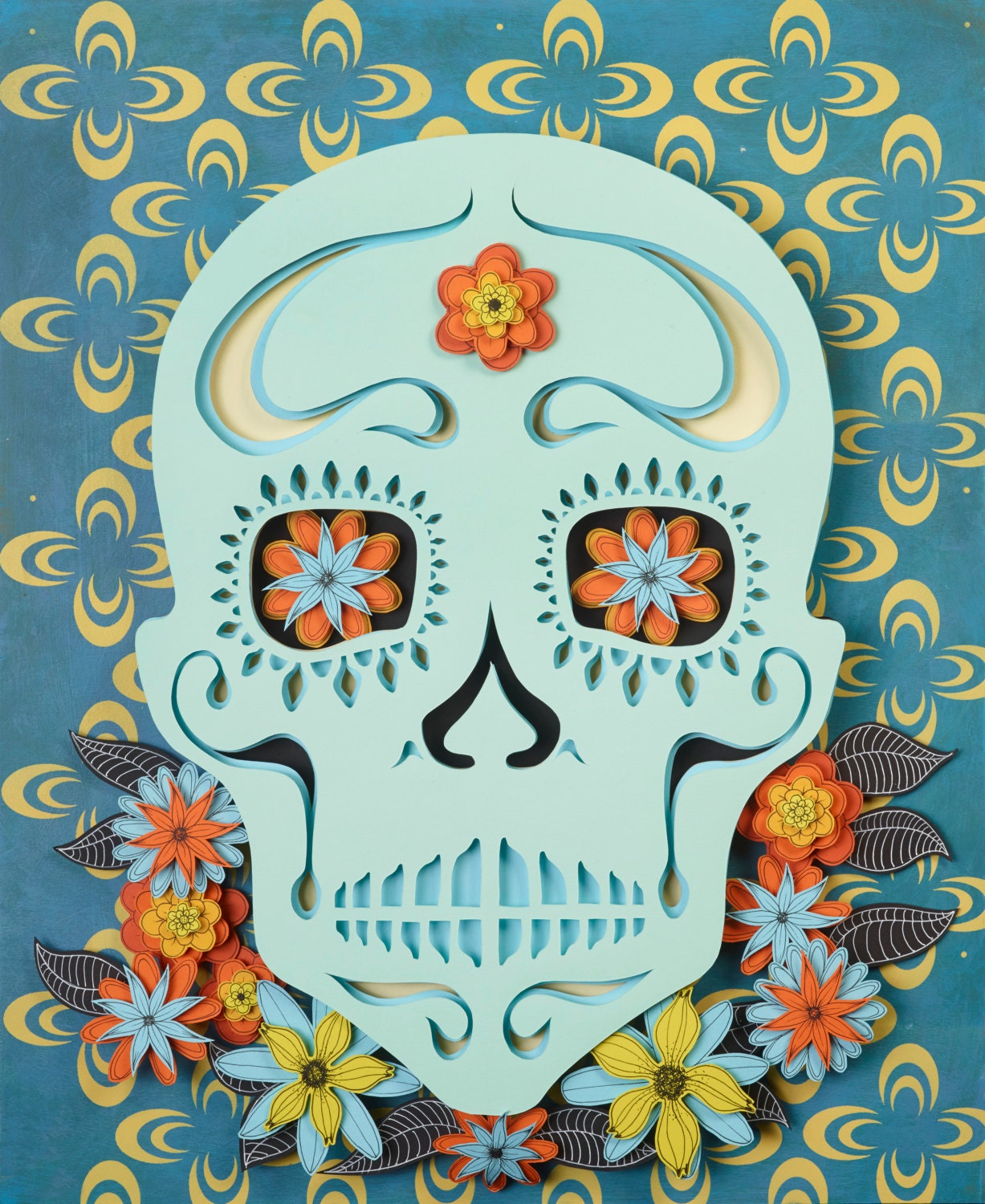 Download Day Of The Dead Sugar Skull 8 Candy Skull Skull 3d Etsy