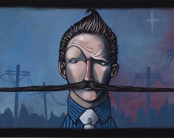 Mustache Man - 8.5"X20" Card Stock Print - By Leif Erik Johansen