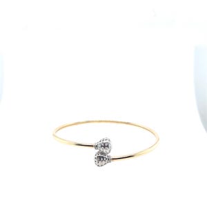 Two-Tone 14K Gold Bangle: Flexible Lightweight Design