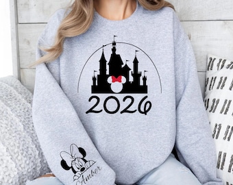 Disney Trip 2026 Sweatshirt, Matching Family Vacation Shirts, Mickey Minnie Castle Crewneck