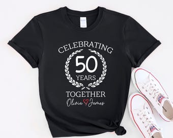 50th Anniversary Matching Shirts – Personalized Couple Milestone Tee