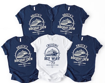 Custom Birthday Cruise Shirts, Birthday Crew Matching Tshirts, Personalized Trip Tees