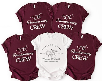 Personalized 50th Anniversary T-Shirts: Golden Celebration, Matching Couple Tees