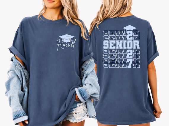 Comfort Colors Custom Senior 2027 Shirt, Personalized Class Of 2027 Tee