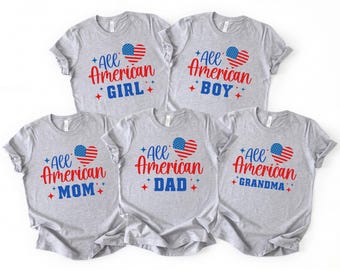 All American Family Shirt,  Fourth Of July Crew Tee, Independence Day Gift