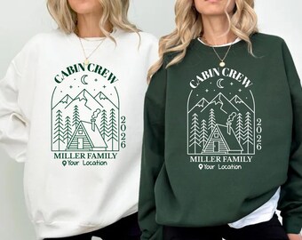 Cabin Crew Sweatshirt, Family Cabin Trip Shirt, Custom Mountain Vacation Sweater
