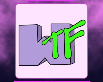Animated WTF Emote - Y2K Retro 90s - Neon Slime Drip Text for Twitch, Discord & Kick