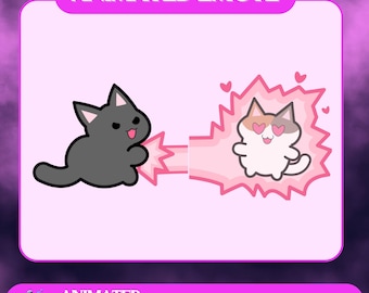 Animated Love Emote Heart Blast Attack Reaction streaming Kawaii Valentine's Day Twitch Emotes Hype