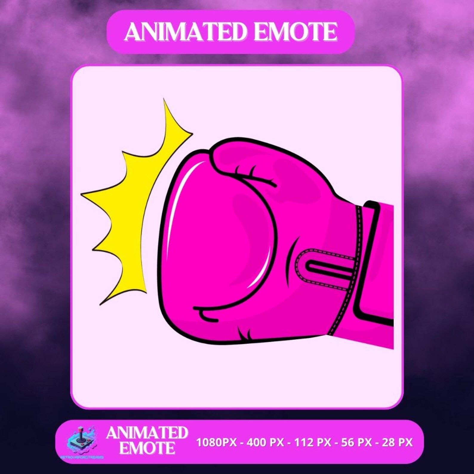 Power Emotes Animated Girl Power Emote: Pink Female Empowerment Twitch Discord ...