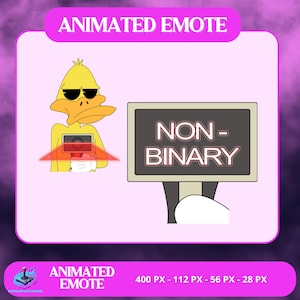Non-Binary Scanner Duck Animated Emote Identity Detector Meme Twitch/Discord Emote Sarcastic Streamer Asset