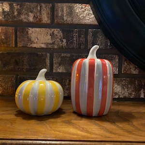Ceramic Pumpkin Décor – Set of 2 Fall Pumpkins