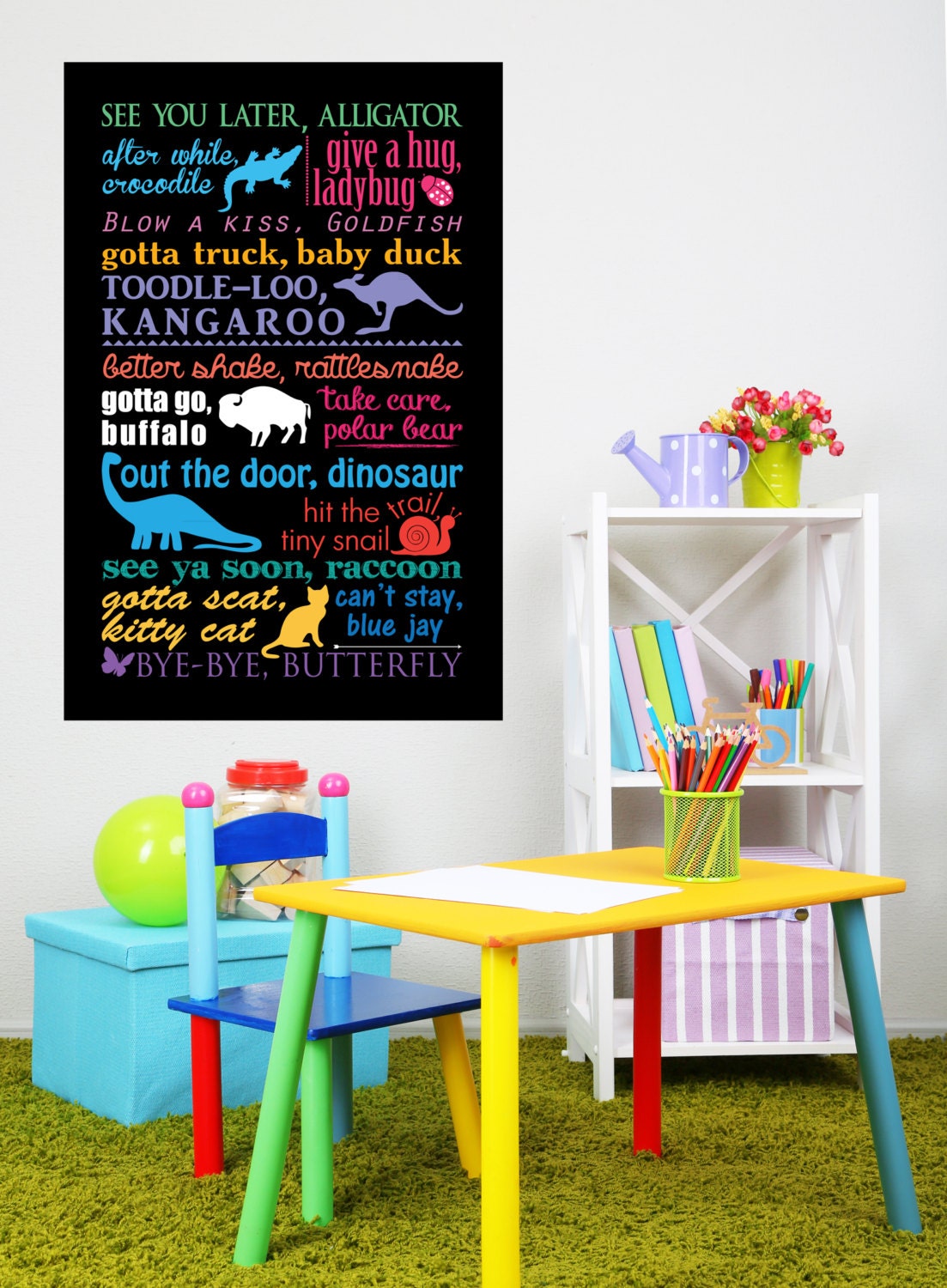 See You Later Alligator Typography Print Bye Goodbye Poster Etsy