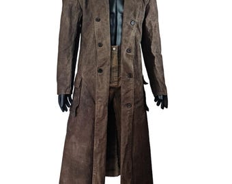Halloween Fallout Walton Goggin's The Ghoul Cosplay Long Trench Coat, Fallout New Vegas Costume, Post Apocalyptic Costume Halloween Coslay