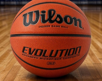 Wilson Evolution Basketball 29.5 Official Indoor Game size and weight (7 Size) , personalized