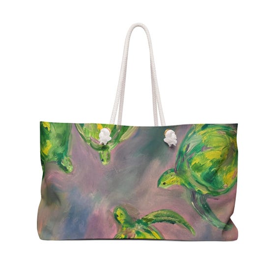 Tropical Turtle Weekender Bag | Beach Travel Tote | Eco-Friendly Luggage | Vacation Handbag | Nature Inspired Design
