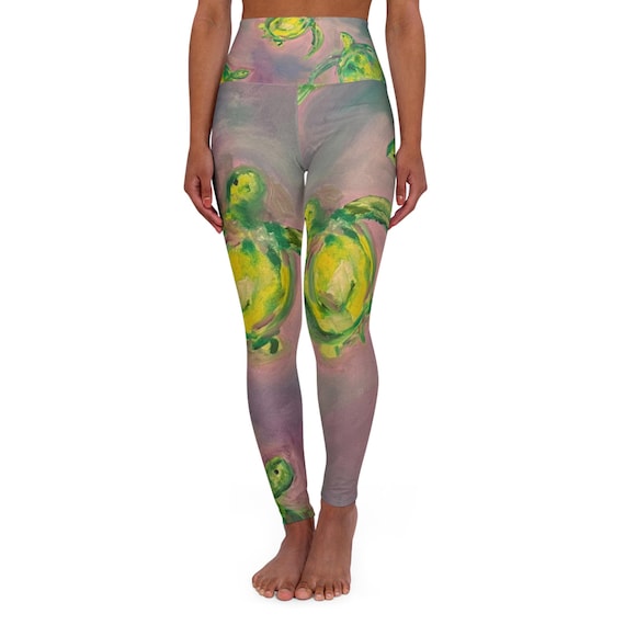 Sea Turtle Yoga Leggings: High Waisted Activewear, Vibrant Print