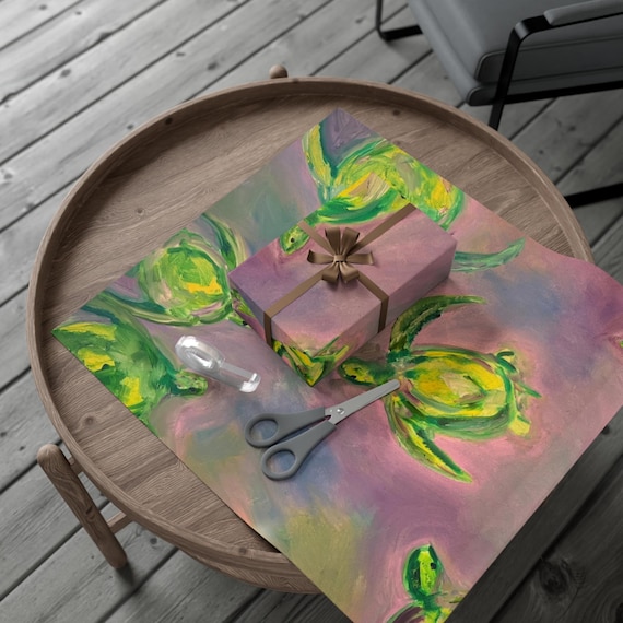 Artistic Turtle Gift Wrap Papers | Eco-Friendly Wrapping for Birthdays, Weddings, Holidays, Children's Parties, Unique Presentations