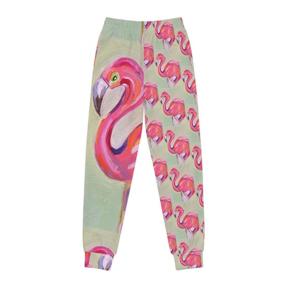 Flamingo Youth Joggers: Fun Colorful Lounge Wear for Kids