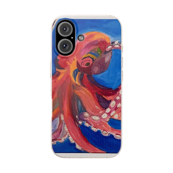 Eco-Friendly Phone Case with Vibrant Octopus Design, Biodegradable Cases, Sustainable Gift, Ocean Lover Accessory, Unique Phone Cover, [...]