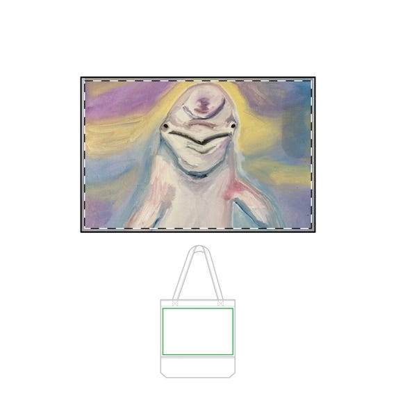 Color-Changing Dolphin Tote Bag, Eco-Friendly Shopping Bag, Gift for Ocean Lovers, Beach Bag, Unique Art Bag