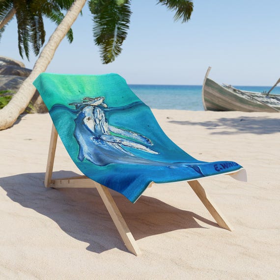 Ocean-Inspired Beach Towel, Whale Art, Summer Essential, Poolside Accessory, Unique Gift for Beach Lovers, Nautical Decor