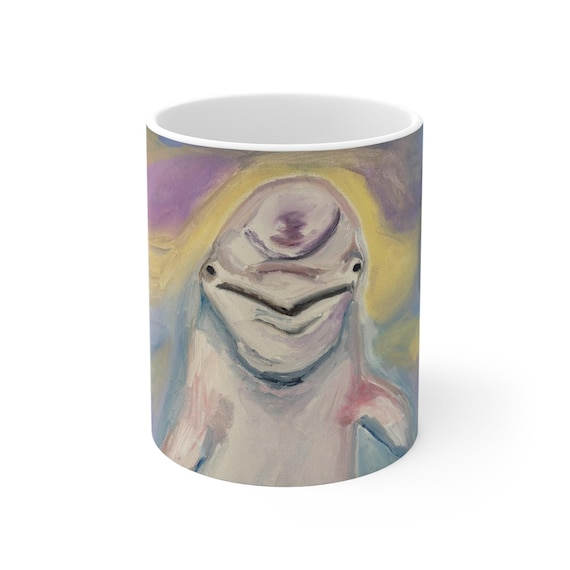 Whimsical Beluga Whale Mug - Fun Ocean Art for Coffee Lovers, Unique Gift for Marine Life Enthusiasts, Perfect for Birthdays or Holidays