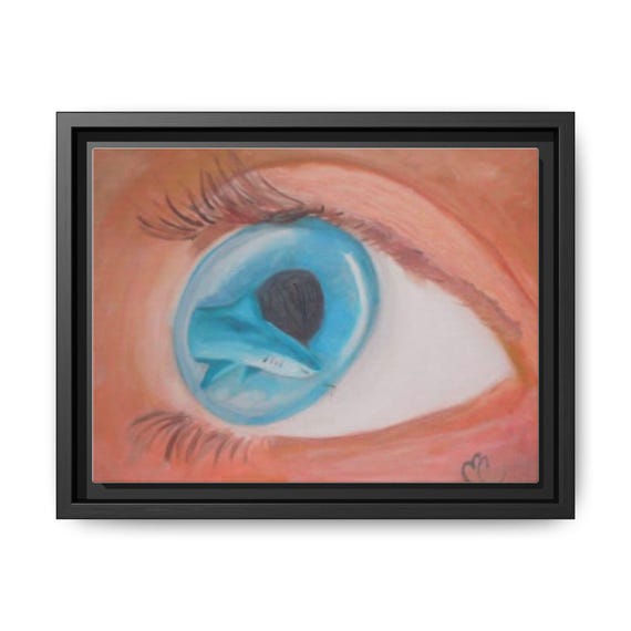 Eye of The Beholder Art Canvas Print, Shark Art Decor, Wall Art for Ocean Lovers, Unique Gift for Home Decor, Nautical Theme Artwork