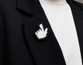 Handmade Punch Needle Embroidery Brooch - Cursor