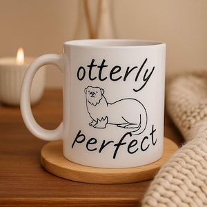 Keramische mok otter, leuke ottermok cadeau, grappig ottercadeau, grappige ottertuimelaar, ottercadeau voor haar, koffiekopje otter, mok otter, ottergrappen