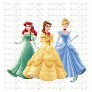 Princess PNG Clipart, Princess SVG, Fairy Tale Princesses PNG, Princess Birthday, Magical Castle Party Art, Girls Birthday Digital Download