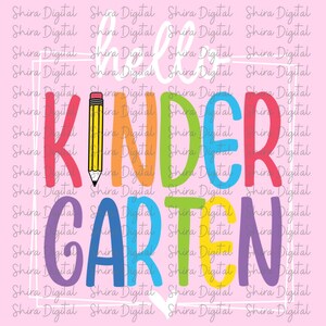 Hello Kindergarten Rainbow Png,Back to School Teacher Png, Cute Heart Teacher Svg, First Day of School Png, Teacher Png, Rainbow Classroom