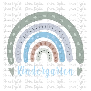 Hello Kindergarten Rainbow Png,Back to School Teacher Png, Cute Heart Teacher Svg, First Day of School Png, Teacher Png, Rainbow Classroom